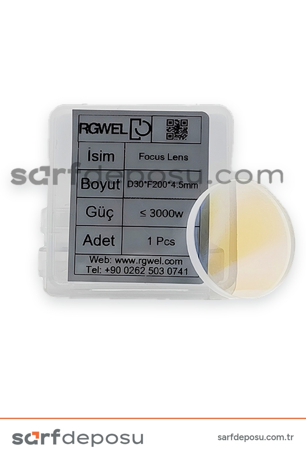 Fiber Lazer Focus Lens D30 F200 4.5 mm - 3