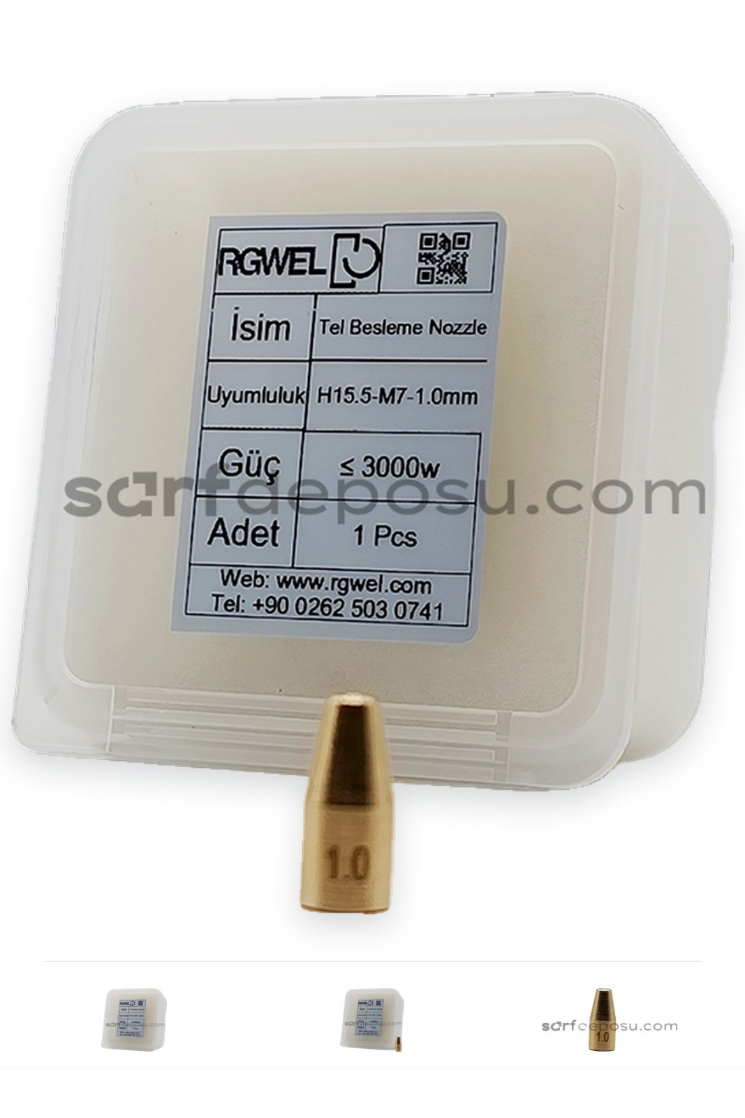 Lazer Kaynak Nozzle H15.5-M7 - 1.0 mm Tel Besleme
