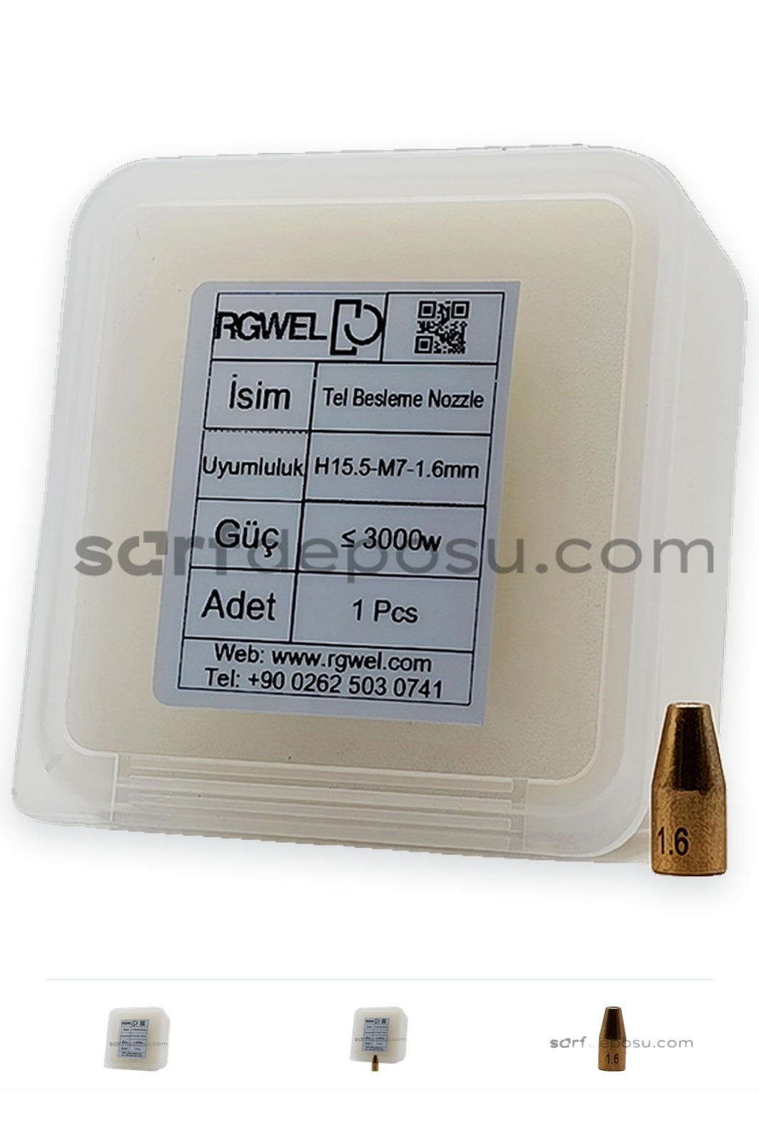 Lazer Kaynak Nozzle H15.5-M7- 1.6 mm Tel Besleme
