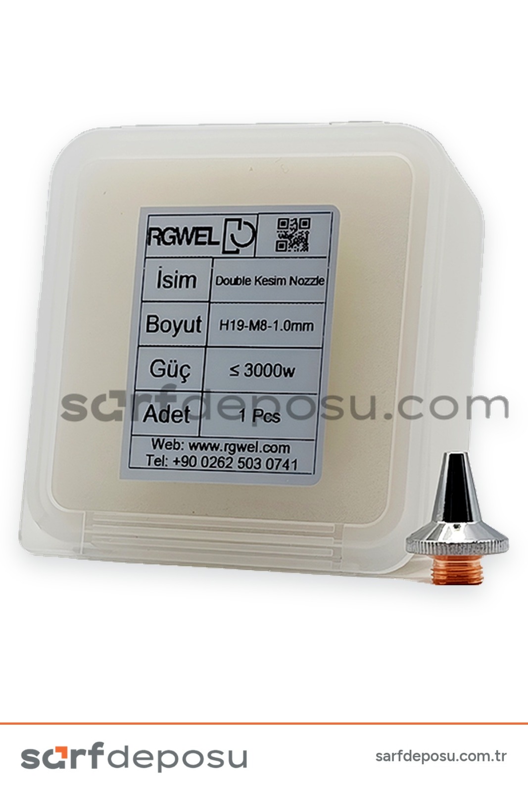 Lazer Kesim Nozzle H19-M8 Double 1.0 mm - 3