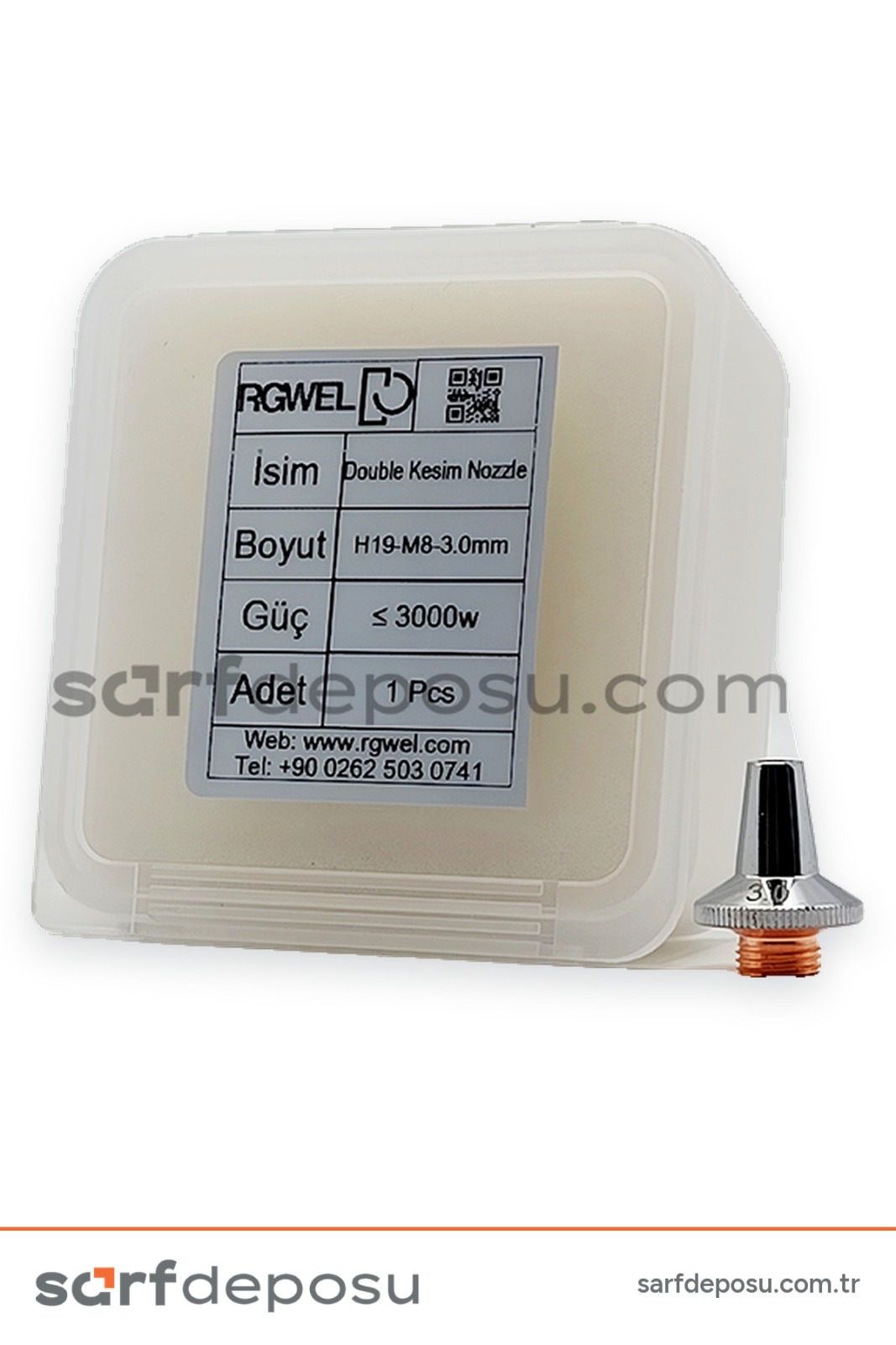 Lazer Kesim Nozzle H19-M8 Double 3.0 mm - 3