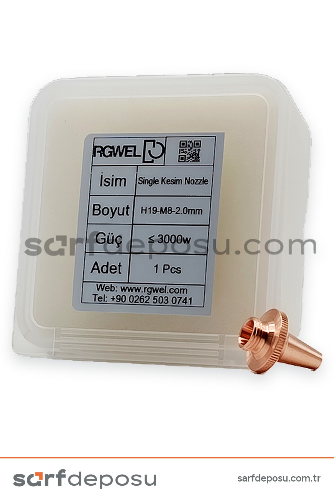 Lazer Kesim Nozzle H19-M8 Sıngle 2.0 mm - 2