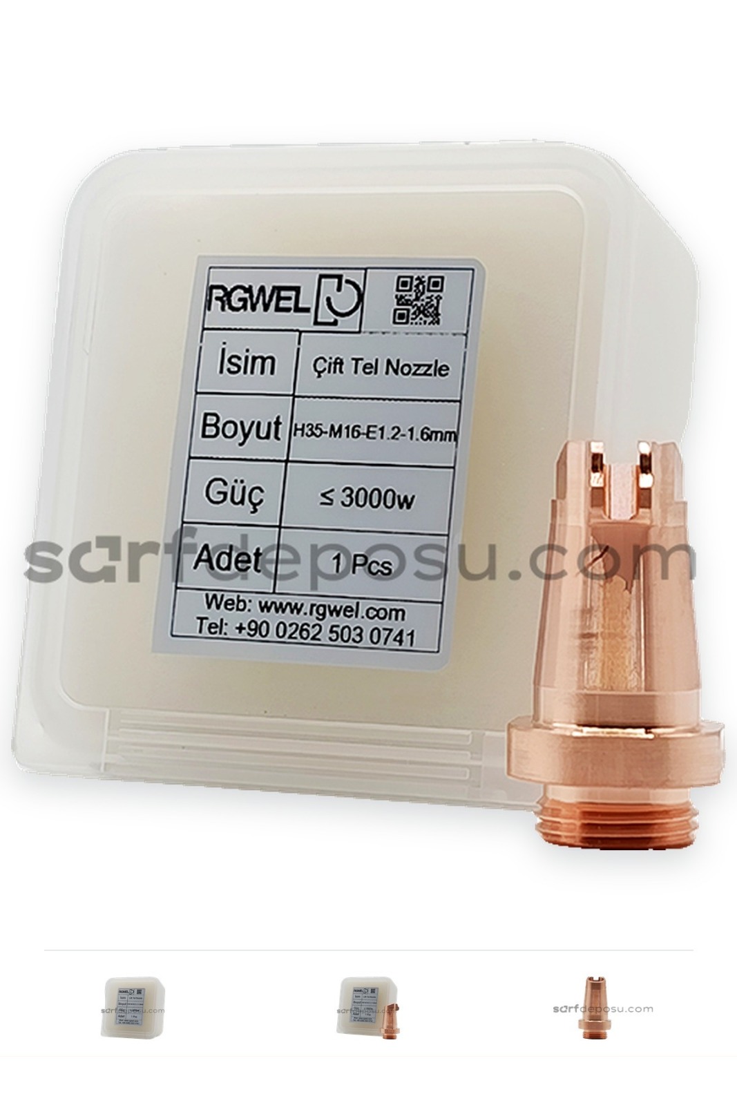 Lazer Kaynak Nozzle H35-M16 Çift Tel 0.8-1.6 mm