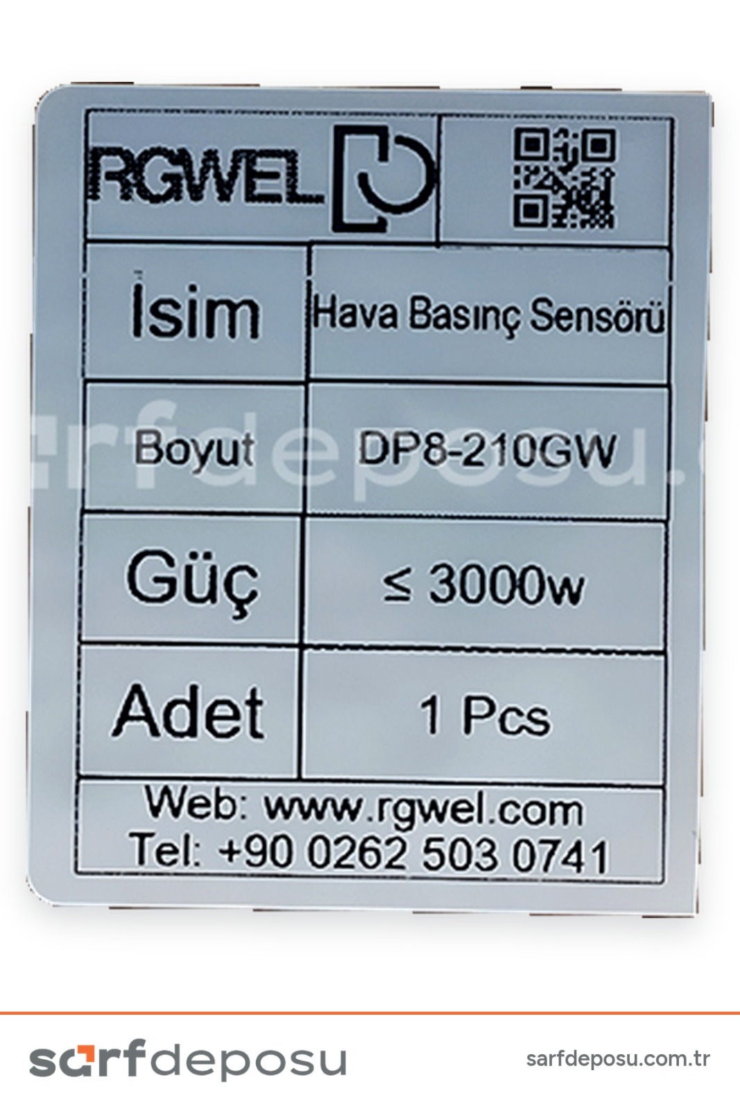 Lazer Kaynak Hava Basınç Sensörü DPS-210GW - 3