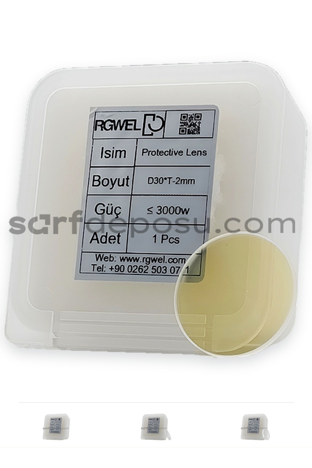Fiber Lazer Koruyucu Lens D30 T-2 mm