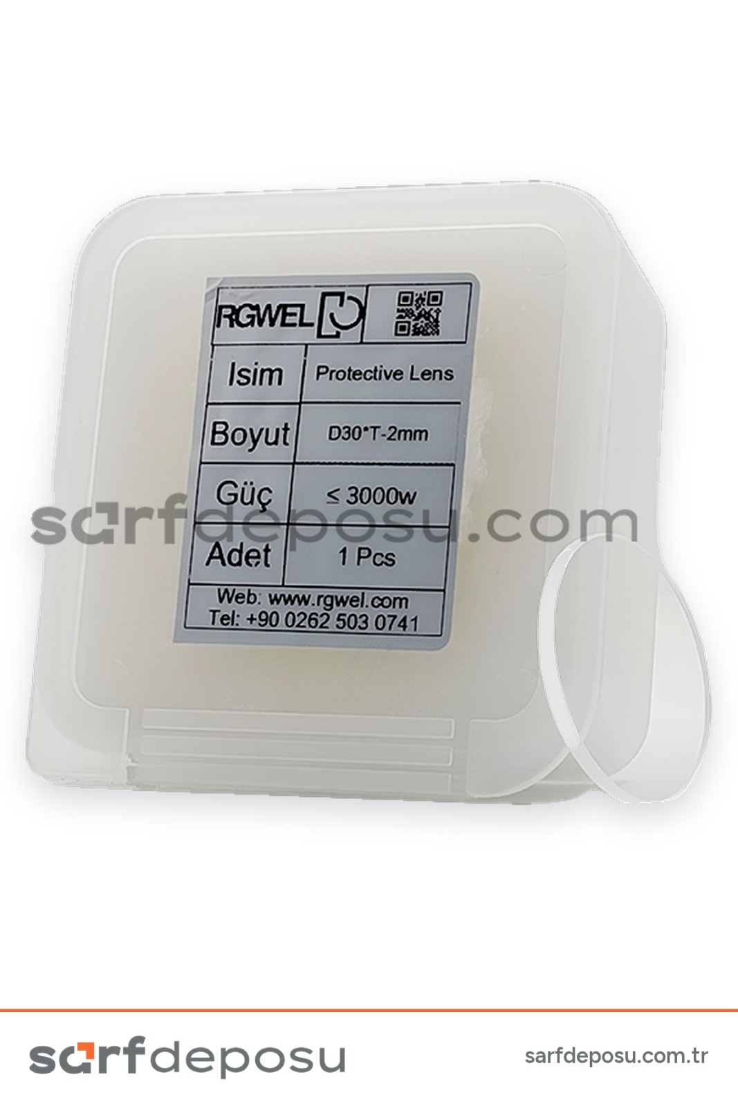 Fiber Lazer Koruyucu Lens D30 T-2 mm - 4