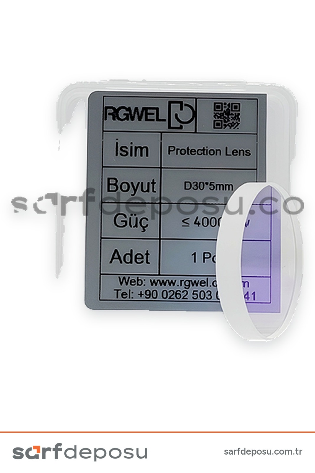 Fiber Lazer Koruyucu Lens D30 T-5 mm – SUP22C -QİLİN BWT30 Uyumlu - 3