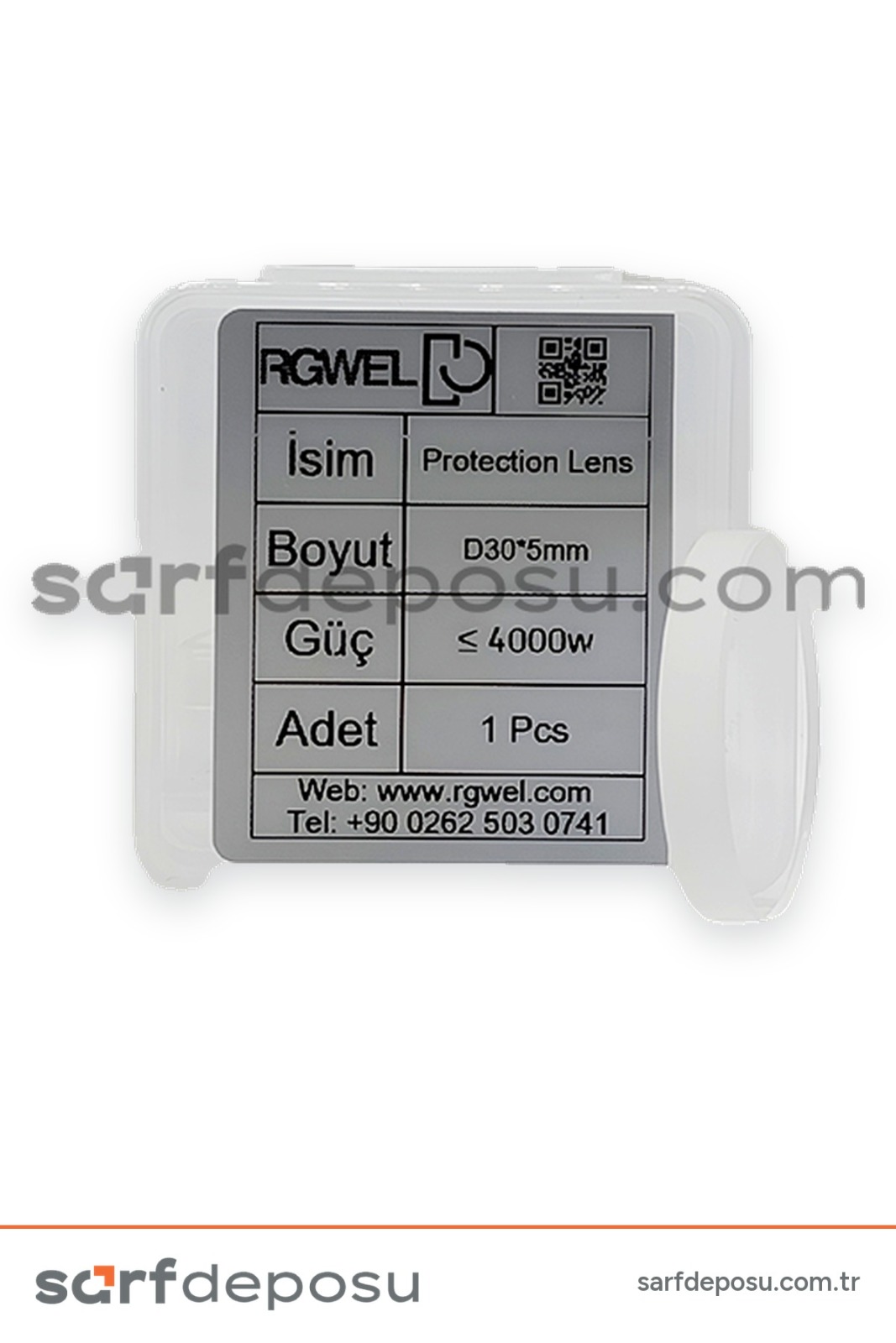 Fiber Lazer Koruyucu Lens D30 T-5 mm – SUP22C -QİLİN BWT30 Uyumlu - 5