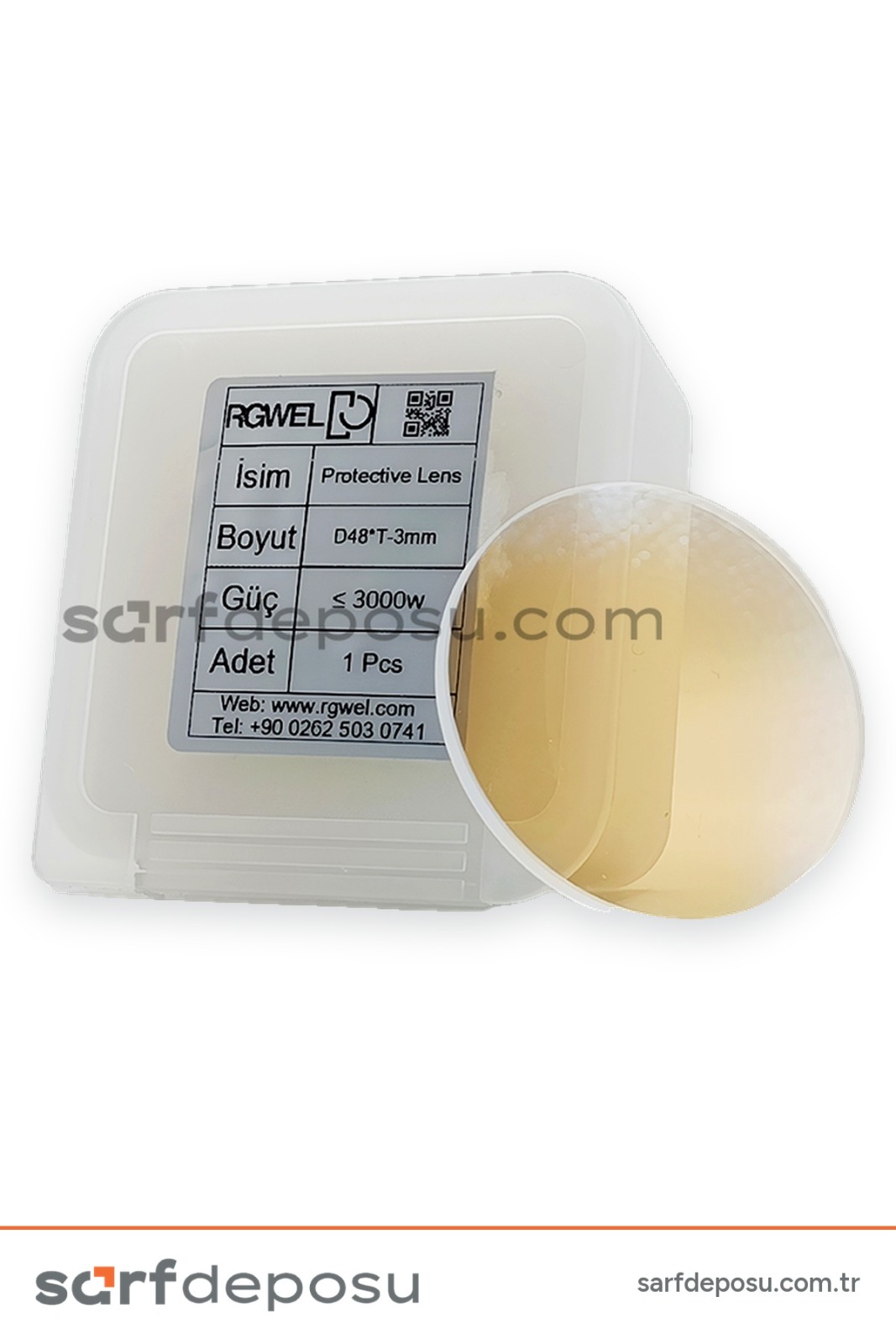 Fiber Lazer Koruyucu Lens D48 T-3 mm – SUP22C - QİLİN BWT30 Uyumlu - 3
