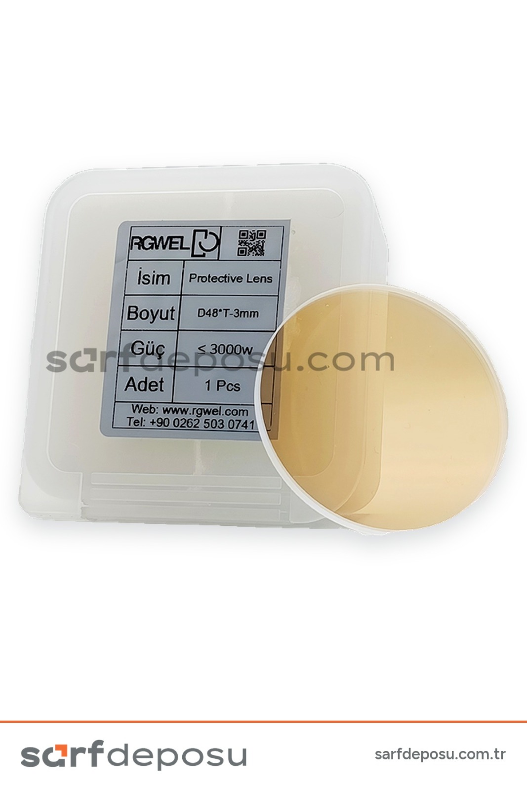Fiber Lazer Koruyucu Lens D48 T-3 mm – SUP22C - QİLİN BWT30 Uyumlu - 4